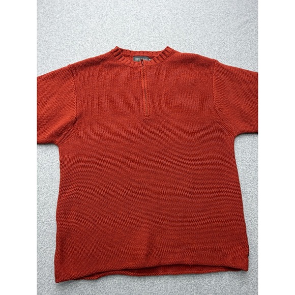 Fisherman Out of Ireland Mens XL Wool Quarter Zip Sweater Red Knit Pullover - Picture 3 of 14
